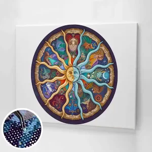 A zodiákus közismert jele, képe. Gyémántszemes kirakó